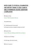 BATES GUIDE TO PHYSICAL EXAMINATION &NewLine;AND HISTORY TAKING 13 2026 CLINICAL &NewLine;SKILLS WORKBOOK SOLVED QUESTIONS &NewLine;COMPILATION