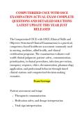 COMPUTERIZED CSCE WITH OSCE &NewLine;EXAMINATION ACTUAL EXAM COMPLETE &NewLine;QUESTIONS AND DETAILED SOLUTIONS &NewLine;LATEST UPDATE THIS YEAR JUST &NewLine;RELEASED
