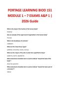 PORTAGE LEARNING BIOD 151 MODULE 1 &ndash; 7 EXAMS A&P 1 &vert; 2026 Guide