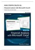 Solutions Manual &mdash; Financial Analysis with Microsoft&reg; Excel&reg;&comma; 8th Edition &lpar;Mayes & Shank&comma; 2017&rpar;&comma; Chapters 1-16 &vert; All Chapters Covered