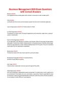 Business Management 2026 Exam Questions &NewLine;with Correct Answers 