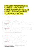 BUSINESS ANALYST GUIDEWIRE &NewLine;LATEST 2026-2027 UPDATE &NewLine;COMPREHENSIVE QUESTIONS AND &NewLine;CORRECT ANSWERS&vert; ALREADY &NewLine;GRADED A&plus;&sol;PASSED 100&percnt; 