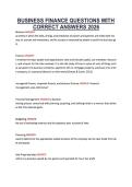 BUSINESS FINANCE QUESTIONS WITH &NewLine;CORRECT ANSWERS 2026