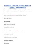 BUSINESS 475 EXAM QUESTIONS WITH &NewLine;CORRECT ANSWERS 2026 