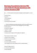 Business Foundations Seminar Mid &NewLine;Term PCR S12 Review Questions with &NewLine;Correct Answers 2026