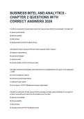 BUSINESS INTEL AND ANALYTICS - &NewLine;CHAPTER 2 QUESTIONS WITH &NewLine;CORRECT ANSWERS 2026 