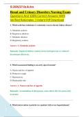 Renal and Urinary Disorders Nursing Exam &NewLine;Questions And 100&percnt; Correct Answers With &NewLine;Verified Rationales &vert; Instant Pdf Download 
