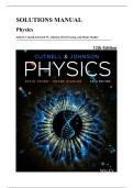 Solutions Manual &mdash; Physics&comma; 12th Edition &lpar;Cutnell&comma; Johnson&comma; Young & Stadler&comma; 2021&rpar;&comma; Chapters 1-32 &vert; All Chapters Covered