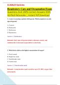 Respiratory Care and Oxygenation Exam &NewLine;Questions And 100&percnt; Correct Answers With &NewLine;Verified Rationales &vert; Instant Pdf Download  