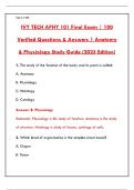 IVY TECH APHY 101 FINAL EXAM STUDY GUIDE &vert; HUMAN ANATOMY & PHYSIOLOGY PRACTICE TEST