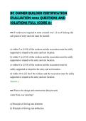 BC OWNER BUILDER CERTIFICATION &NewLine;EVALUATION 2026 QUESTIONS AND &NewLine;SOLUTIONS FULL SCORE A&plus; 