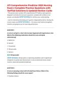 ATI Comprehensive Predictor 2023 Nursing Exam &vert; Complete Practice Questions with Verified Solutions & Updated Review Guide