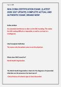 NHA CCMA CERTIFICATION EXAM &vert; &lbrace;LATEST &NewLine;2026&sol; 2027 UPDATE&rcub; COMPLETE ACTUAL AND &NewLine;AUTHENTIC EXAM &vert; BRAND NEW&excl;