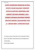 LATEST CHAMPIONS PRINCIPLES OF REAL ESTATE II EXAM 2026 &vert; PDF STUDY GUIDE