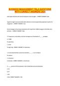 BUSINESS MANAGEMENT FBLA QUESTIONS &NewLine;WITH CORRECT ANSWERS 2026 