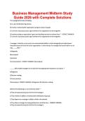 Business Management Midterm Study &NewLine;Guide 2026 with Complete Solutions 
