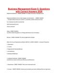 Business Management Exam 5&colon; Questions &NewLine;with Correct Answers 2026 