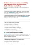 California Insurance License Exam 2026 &vert; Practice Questions & Verified Answers Study Guide &lpar;A&plus; Graded Prep&rpar;