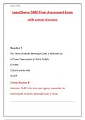 LEARN2SERVE TABC FINAL ASSESSMENT EXAM WITH CORRECT ANSWERS &vert; PDF STUDY GUIDE