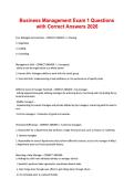 Business Management Exam 1 Questions &NewLine;with Correct Answers 2026 