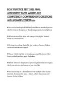 BCAT PRACTICE TEST 2026 FINAL &NewLine;ASSESSMENT PAPER WORKPLACE &NewLine;COMPETENCY COMPREHENSIVE QUESTIONS &NewLine;AND ANSWERS VERIFIED A&plus; 