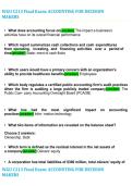 WGU C213 Accounting for Decision Makers Final Exam Study Guide
