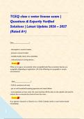 TCEQ class c water license exam &vert; Questions & Expertly Verified Solutions &vert; Latest Update 2026 &ndash; 2027 &lpar;Rated A&plus;&rpar;&NewLine;&NewLine;