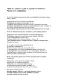 FINA 307 EXAM 1 QUESTIONS WITH VERIFIED ACCURATE ANSWERS