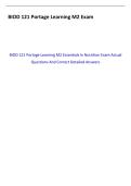 BIOD 121 Portage Learning M2 Essentials in Nutrition Exam Actual &NewLine;Questions And Correct Detailed Answers