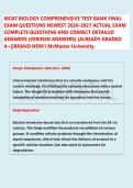 MCAT BIOLOGY COMPREHENSIVE TEST BANK FINAL &NewLine;EXAM QUESTIONS NEWEST 2026-2027 ACTUAL EXAM &NewLine;COMPLETE QUESTIONS AND CORRECT DETAILED &NewLine;ANSWERS &lpar;VERIFIED ANSWERS&rpar; &vert;ALREADY GRADED &NewLine;A&plus;&vert;&vert;BRAND NEW&excl;&excl; McMaster University 