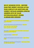 NR 507 ADVANCED PATHO &ndash; MIDTERM &NewLine;EXAM PREP NEWEST 2025&sol;2026 ACTUAL &NewLine;EXAM COMPLETE 200 QUESTIONS AND &NewLine;CORRECT DETAILED ANSWERS &lpar;VERIFIED &NewLine;ANSWERS&rpar; WITH DE TAILED &NewLine;RATIONALES&vert;ALREADY GRADED &NewLine;A&plus;&vert;&vert;BRAND NEW VERSION&excl;&excl; 