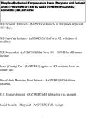 Maryland Individual Tax preparers Exam &lpar;Maryland and Federal Only&rpar; &vert; FREQUENTLY TESTED QUESTIONS WITH CORRECT ANSWERS &vert; BRAND NEW&excl;&NewLine;&NewLine;