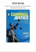 Test Bank for Introduction to Criminal Justice&colon; Systems&comma; Diversity&comma; and Change Fifth Edition &lpar;Rennison&comma; 2025&rpar;&comma; Chapter 1-14 &vert; All Chapters 