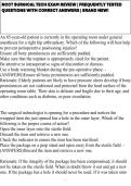 NCCT SURGICAL TECH EXAM REVIEW &vert; FREQUENTLY TESTED QUESTIONS WITH CORRECT ANSWERS &vert; BRAND NEW&excl;&NewLine;&NewLine;