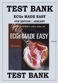ECGs MADE EASY TESTBANK 6TH EDITION BY BARBARA AEHLERT&period;QUESTIONS AND VERIFIED RATIONALISED ANSWERS&comma;100&percnt; GUARANTEE PASS&period;ALL CHAPTERS INCLUDED&period;VERIFIED GUIDEA&plus;