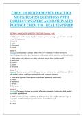 CHEM 210 Biochemistry Practice Mock Test &vert; 250 Questions with Correct Answers & Rationales &vert; Portage Learning