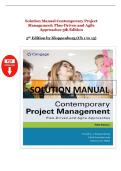 Solution Manual Contemporary Project Management&colon; Plan-Driven and Agile Approaches 5th Edition