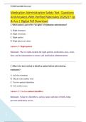 Medication Administration Safety Test  Questions &NewLine;And Answers With Verified Rationales 2026&sol;27 Qs &NewLine;& Ans &vert; Digital Pdf Download 