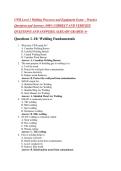 CWB Level 1 Welding Processes and Equipment Exam &ndash; Practice &NewLine;Questions and Answers &lbrace;100&percnt; CORRECT AND VERIFIED &NewLine;QUESTIONS AND ANSWERS&rcub; ALREADY GRADED A&plus;
