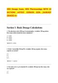 HESI Dosage Exam&comma; HESI Pharmacology WITH 10 &NewLine;SECTIONS LATTEST VERSION 2026 &vert;ALREADY &NewLine;GRADED A&plus; 