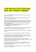 CTSP PRACTICE TEST QUESTIONS WITH 100&percnt; CORRECT ANSWERS