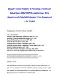 BIOL251 Human Anatomy & Physiology I Final Exam Actual Exam 2026&sol;2027 &vert; Complete Exam-Style Questions with Detailed Rationales &vert; Pass Guaranteed &ndash; A&plus; Graded