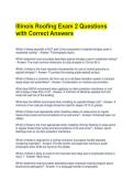 Illinois Roofing Exam 2 Questions with Correct Answers 