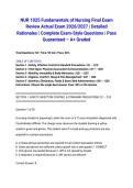 NUR 1025 Fundamentals of Nursing Final Exam Review Actual Exam 2026&sol;2027 &vert; Detailed Rationales &vert; Complete Exam-Style Questions &vert; Pass Guaranteed &ndash; A&plus; Graded