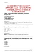 COMPREHENSIVE DC PROPERTY MANAGER EXAM  QUESTIONS AND CORRECT ANSWERS AND CLEAR RATIONALES 2026