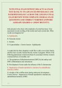NU551 FINAL EXAM NEWEST 2026 ACTUAL EXAM &NewLine;TEST BANK&vert; NU 551 ADVANCED PHYSIOLOGY AND &NewLine;PATHOPHYSIOLOGY ACROSS THE LIFESPAN FINAL &NewLine;EXAM REVIEW WITH COMPLETE 350 REAL EXAM &NewLine;QUESTIONS AND CORRECT VERIFIED ANSWERS&sol; &NewLine;ALREADY GRADED A&plus; &lpar;MOST RECENT&excl;&excl;&rpar; 
