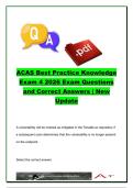 ACAS Best Practice Knowledge Exam 4 Study Guide &vert; 120&plus; Cybersecurity Exam Questions and Answers on Tenable&period;sc&comma; Nessus Agents&comma; Vulnerability Scanning & STIG Configuration Audits