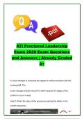 ATI Proctored Leadership Exam Study Guide &vert; 500&plus; Nursing Leadership Exam Questions and Answers on Delegation&comma; Conflict Resolution&comma; Prioritization&comma; Ethical Practice & Quality Improvement &vert; ATI RN Leadership
