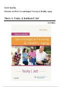 Test Bank - Ebersole and Hess&rsquo; Gerontological Nursing & Healthy Aging&comma; 5th Edition by Touhy & Jett&rsquo;s &vert; All Chapter 1-28&vert; Latest update