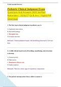Pediatric Clinical Judgment Exam  &NewLine;Questions And Answers With Verified &NewLine;Rationales &vert; 2026&sol;27 Qs & Ans &vert; Digital Pdf &NewLine;Download